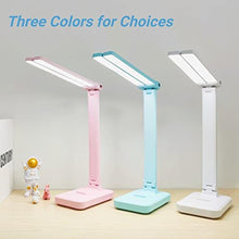 Load image into Gallery viewer, LuxLumin Pink Desk Lamp for Home Office,Portable Cute Small Desk Lamp with 3 Lighting Modes, Battery Operated Rechargeable Desk Light for Kids, Reading,Studying,Dormitory, Pink_6933
