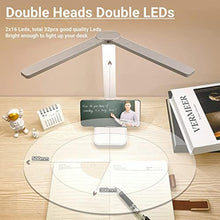 Load image into Gallery viewer, LuxLumin White Desk Lamp for Home Office,Portable Small Desk Lamp with 3 Lighting Modes, Battery Operated Rechargeable Desk Light for Kids, Reading,Studying,Dormitory, White_6978
