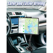 Load image into Gallery viewer, LYFICCS Car Cup Holder Tablet Mount for 4.7-13" iPad &amp; Phone, Black_596
