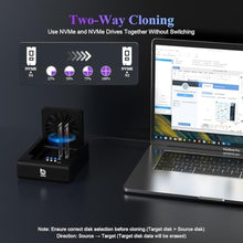 Load image into Gallery viewer, M.2 NVMe &amp; SATA Hard Drive Docking Station, Offline Cloning, Cooling Fan, Black_2066
