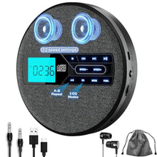 Load image into Gallery viewer, M-Amazup CD Player Portable, Rechargeable Portable CD Player with Dual Speakers and Anti Skip,CD,USB,AUX,LCD Display,Backlit Button,5 EQ,A-B Repeat,10 Speeds for Home Car Fabric, Black_5637
