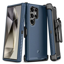 Load image into Gallery viewer, M MYBAT Pro Maverick Series for Samsung Galaxy S24 Ultra Case with Belt Clip Holster, 6.8 inch, Heavy Duty Military Grade Drop Protective Case with 360 Rotating Stand (No Screen Protector) Blue_1
