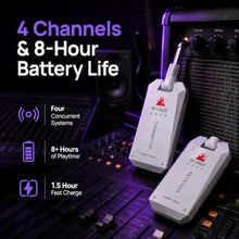 Load image into Gallery viewer, M-VAVE WP-5G Wireless Guitar System, 5.8GHz Wireless Guitar Transmitter Receiver, Rechargeable Wireless Guitar with 24bit/48kHz Audio, 5.6ms Low Latency, 8H Battery, 4 Channels, WPGWhite_132
