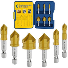 Load image into Gallery viewer, MABLEVI 6 Pieces Countersink Drill Bit Set, M35 Cobalt HSS Countersink Drill Bits with 1/4 Inch Quick Change Hex Shank for Metal, Wood, Stainless Steel, Carbon Steel_1
