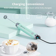 Load image into Gallery viewer, Maestri House Rechargeable Milk Frother, LunaFro NS 2-Speed Handheld Electric Foam Maker Waterproof Detachable Stainless Steel Whisk Drink Mixer Foamer for Lattes, Cappuccino, No Stand, Blue_2517
