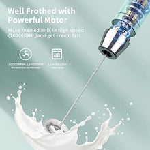 Load image into Gallery viewer, Maestri House Rechargeable Milk Frother, LunaFro NS 2-Speed Handheld Electric Foam Maker Waterproof Detachable Stainless Steel Whisk Drink Mixer Foamer for Lattes, Cappuccino, No Stand_1823
