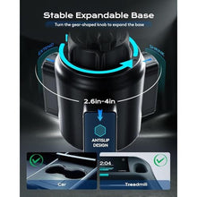Load image into Gallery viewer, Magnetic Cup Phone Holder Car Wireless Charger for MagSafe, 15W Fast Charging Car Mount Stand for iPhone 16 Pro Max/15/14/13/12, Cupholder Expander, LED Light Ring, Strong N52 Magnets, Black_44
