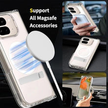 Load image into Gallery viewer, Magnetic for Google Pixel 10 Pro Fold Case Compatible with MagSafe, Built-in Metal Kickstand &amp; Hinge Connector [Case Non Slipping Out ], Anti-Yellowing Protection Phone Cover with Stand (Clear)_323
