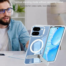 Load image into Gallery viewer, Magnetic for Google Pixel 10 Pro Fold Case Compatible with MagSafe, Built-in Metal Kickstand &amp; Hinge Connector [Case Non Slipping Out ], Anti-Yellowing Protection Phone Cover with Stand (Clear)_324
