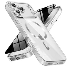 Load image into Gallery viewer, Magnetic for iPhone 17 Pro Max Case with Privacy Screen Protector &amp; Full Camera Cover,[Non-Yellowing] Shockproof Clear Phone Case Compatible with MagSafe Women Girls for iPhone 17 ProMax,Silver_1
