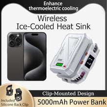 Load image into Gallery viewer, Magnetic Phone Cooler with Rechargeable Battery, LED Cooling Fan with Semiconductor Cooling,Phone Cooler with Power Display, Suitable for Phone Gaming Enthusiasts, Live Broadcast Crowd Network (white)_1814
