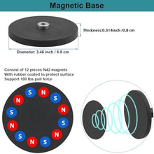 Load image into Gallery viewer, Magnetic Phone Holder for Gym,Phone Holder Gym Accessories for Men Women,for Fridges/Motorcycle Tank/Motor Vehicle,Strong Magnetic Base Metal Ball Joint,Phone Clip Fit for 3.5~7.5 inch Smartphones, Black_3378

