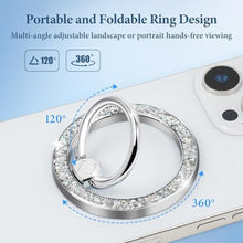Load image into Gallery viewer, Magnetic Phone Ring for MagSafe Grip [Super Magnet] Gold Twinkle Design Ring Holder Stand, magsafe pop Socket (Silver)_1583
