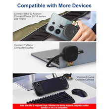 Load image into Gallery viewer, Magnetic USB C Hub Card Reader for iPhone 16 15 Pro Max - 4 in 1 Type-C SD3.0 MicroSD3.0 Card Solt 100W PD 5Gbps USB3.0 USB-C Adapter, Magsafe SD Reader for iPhone, MacBook Pro Air, Pad Pro Type-C, Gold_71
