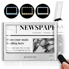 Load image into Gallery viewer, Magnifying Glass with Light, Folding Handheld 5X Large Rectangle Lighted Magnifier with Dimmable LED for Macular Degeneration Seniors Reading Newspaper, Books, Lighted Gift for Low Visions (Silver)_1
