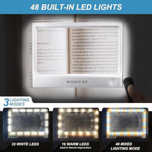 Load image into Gallery viewer, Magnifying Glass with Light, Folding Handheld 5X Large Rectangle Lighted Magnifier with Dimmable LED for Macular Degeneration Seniors Reading Newspaper, Books, Lighted Gift for Low Visions (Silver)_2125
