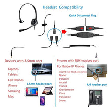 Load image into Gallery viewer, MAIRDI Office Headset with Microphone Noise Canceling, with RJ9 &amp; 3.5mm Jack for Landline Deskphone Cell Phone PC Laptop, Telephone Headset for Call Center Phone, Work for Polycom Avaya Nortel, Black_7918
