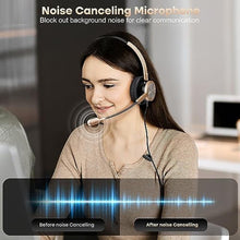 Load image into Gallery viewer, MAIRDI Phone Headset with RJ9 &amp; 3.5mm Jacks for Call Center Deskphone Cell Phone PC Laptop, Office Landline Telephone Headset with Microphone Noise Canceling for Polycom Avaya Nortel, NightBlue_7654
