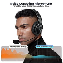 Load image into Gallery viewer, MAIRDI USB Headset with Microphone for PC, Computer Headset with Mic Noise Canceling for Laptop Teams Zoom Office Work Call Center Business Softphone, Dictation Headset for Dragon Naturelly Speaking, Black_7899
