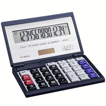 Load image into Gallery viewer, Maizoon Folding Portable Calculator with 14-Digit Large Screen Display Solar Energy and Battery Dual Power Supply Check &amp; Correct Function Suitable for Business and Office, Black_382

