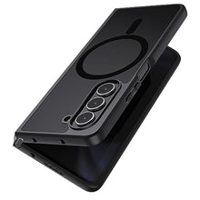 Load image into Gallery viewer, MAKAVO Magnetic for Samsung Galaxy Z Fold 5 Case [Compatible with MagSafe] Slim Translucent Matte Hard Back &amp; Soft Black Bumper, Military Grade Drop Proof Cover, Shockproof Phone Case, MagneticMatteBlack_1
