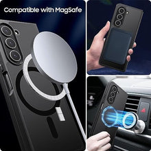 Load image into Gallery viewer, MAKAVO Magnetic for Samsung Galaxy Z Fold 5 Case [Compatible with MagSafe] Slim Translucent Matte Hard Back &amp; Soft Black Bumper, Military Grade Drop Proof Cover, Shockproof Phone Case, MagneticMatteBlack_8756
