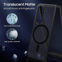 Load image into Gallery viewer, MAKAVO Magnetic for Samsung Galaxy Z Fold 5 Case [Compatible with MagSafe] Slim Translucent Matte Hard Back &amp; Soft Black Bumper, Military Grade Drop Proof Cover, Shockproof Phone Case, MagneticMatteBlack_8759
