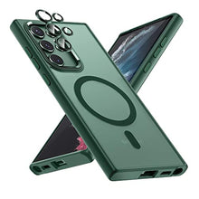 Load image into Gallery viewer, MAKAVO Translucent Matte for Samsung Galaxy S22 Ultra Case, Compatible with MagSafe, Slim Thin Magnetic Cover with Camera Lens Protector Shockproof Phone Shell (Green)_1
