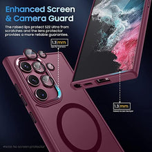 Load image into Gallery viewer, MAKAVO Translucent Matte for Samsung Galaxy S22 Ultra Case, Magnetic Compatible with MagSafe, Slim Thin Cover with Camera Lens Protector Shockproof Phone Shell, Burgundy_7933
