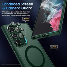 Load image into Gallery viewer, MAKAVO Translucent Matte for Samsung Galaxy S23 Ultra Case [Compatible with MagSafe] Slim Thin Magnetic Cover with Camera Lens Protector Shockproof Phone Shell (Green)_7736
