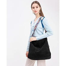 Load image into Gallery viewer, Makukke Tote Bag Women Large Crossbody Bag Stylish Handbag for Women Corduroy Hobo Bag Fashion shoulder Bag Purse, Black_87

