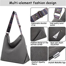 Load image into Gallery viewer, Makukke Tote Bag Women Large Crossbody Bag Stylish Handbag for Women Corduroy Hobo Bag Fashion shoulder Bag Purse, Black_90
