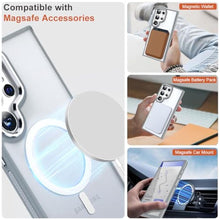Load image into Gallery viewer, MALEWOLF Magnetic Designed for Samsung Galaxy S22 Ultra Case Compatible with Magsafe, Non-Slip [Color-Blocking TPU Edge] Matte Translucent Shockproof Case for Galaxy S22 Ultra (Grey/White)_71
