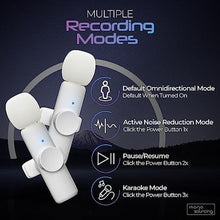 Load image into Gallery viewer, MANA Wireless Lavalier Microphone with Active Noise Reduction - Wireless Lapel Clip On Mic for Content Creator - Mini Mic for iPhone Lightning Port - White_329
