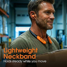 Load image into Gallery viewer, MANHATTAN Bluetooth Wireless Neckband Headphones Work Earbud Earphones with 15H Playtime, Noise-Isolating, IPX4 Water Resistant, Built-in Mic for Work, Music, Calls (Black/Orange), BlackOrange_7349
