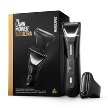 Load image into Gallery viewer, MANSCAPED The Lawn Mower 5.0 Ultra Groin &amp; Body Hair Trimmer Dual-Head SkinSafe Trimmer &amp; Foil Blades, Waterproof Wet/Dry Groomer, USB-C Rechargeable with Travel Case, Mens Ball Shaver, Black, TuxedoBlack_1
