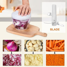 Load image into Gallery viewer, Manual Food Processor Vegetable Chopper, Portable Hand Pull String Garlic Mincer Onion Cutter for Veggies, Ginger, Fruits, Nuts, Herbs, etc., 650ml, White_5737
