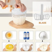 Load image into Gallery viewer, Manual Food Processor Vegetable Chopper, Portable Hand Pull String Garlic Mincer Onion Cutter for Veggies, Ginger, Fruits, Nuts, Herbs, etc., 900ml, White_5749
