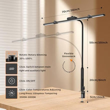 Load image into Gallery viewer, Marbosa Led Desk Lamp for Office Home, Architect Desk Lamp with Clamp, Ultra Bright Dimmable Table Light, Stepless Dimming and Tempering Desk Light for Workbench Drafting Reading Study (Black)_7622
