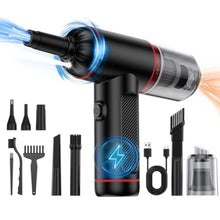 Load image into Gallery viewer, MARLALL Compressed Air Duster, Cordless Air Blower &amp; Hand Pump Car Vacuum Cleaner Portable Rechargeable Mini Handheld Computer Keyboard Duster Cleaner(Black)_1
