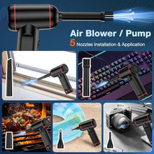 Load image into Gallery viewer, MARLALL Compressed Air Duster, Cordless Air Blower &amp; Hand Pump Car Vacuum Cleaner Portable Rechargeable Mini Handheld Computer Keyboard Duster Cleaner(Black)_4940
