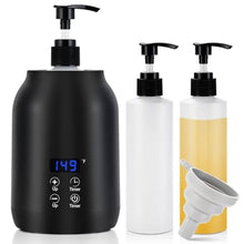 Load image into Gallery viewer, Massage Oil Warmer Heater with Dual 8.5oz Massage Oil Bottles &amp; Funnel, Adjustable Temp (86149F) &amp; Timer (0.524H), Compact &amp; Quiet Heated Lotion Warmer Dispenser for Spa, Salon, Home Use, Black_1
