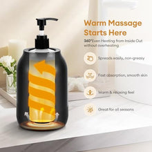 Load image into Gallery viewer, Massage Oil Warmer Heater with Dual 8.5oz Massage Oil Bottles &amp; Funnel, Adjustable Temp (86149F) &amp; Timer (0.524H), Compact &amp; Quiet Heated Lotion Warmer Dispenser for Spa, Salon, Home Use, Black_1060
