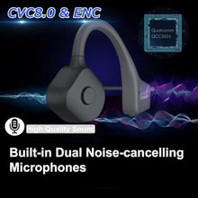 Load image into Gallery viewer, MASTJUST Waterproof Bone Conduction Headphones Bluetooth 5.2 Open Ear Wireless Sports Headset Earphones with Dual Noise-canceling Mics Induction Conducting Headphone for Running Workout Gym, Black_6778
