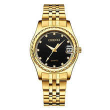 Load image into Gallery viewer, MASTOP Couple Watches - Golden Dress Wrist Watch for Men &amp; Women, Stainless Steel, Waterproof Quartz (Two Tone/Black), twotoneblack_8046
