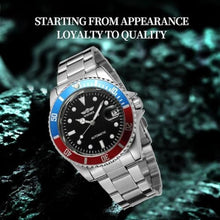 Load image into Gallery viewer, MASTOP Men Automatic Mechanical Watches Full Steel Waterproof Mens Watches with Calendar (Silver Black Blue), SilverBlackBlue_8127
