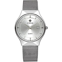 Load image into Gallery viewer, MASTOP Men New Top Luxury Watch Ultra Thin Stainless Steel Mesh Band Quartz Wristwatch Fashion Casual Watches (White)_1
