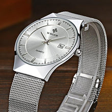 Load image into Gallery viewer, MASTOP Men New Top Luxury Watch Ultra Thin Stainless Steel Mesh Band Quartz Wristwatch Fashion Casual Watches (White)_8076
