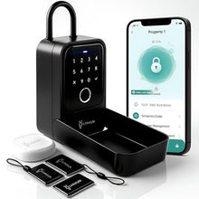 Load image into Gallery viewer, Matrix II Smart Key Lock Box by LINKSTYLE Includes WiFi Hub (2.4GHz wi-fi only) for Remote Access, Waterproof, Wall mountable, 5-Unlock Modes, for Airbnb, Realtors, Hotels, Car Rentals_1
