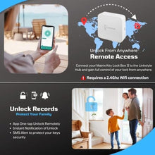 Load image into Gallery viewer, Matrix II Smart Key Lock Box by LINKSTYLE Includes WiFi Hub (2.4GHz wi-fi only) for Remote Access, Waterproof, Wall mountable, 5-Unlock Modes, for Airbnb, Realtors, Hotels, Car Rentals_1226
